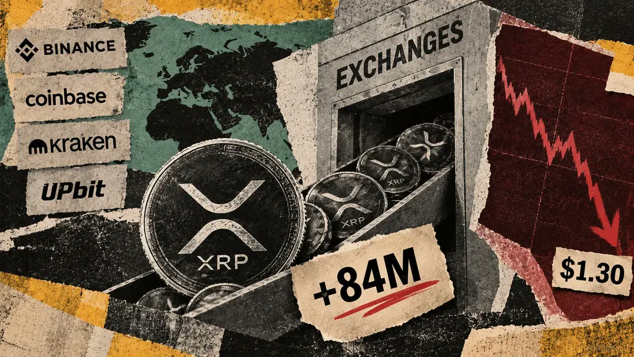 84 milijuna XRP-a dodano u burzovne novčanike dok je cijena klizila prema 1,30 dolara